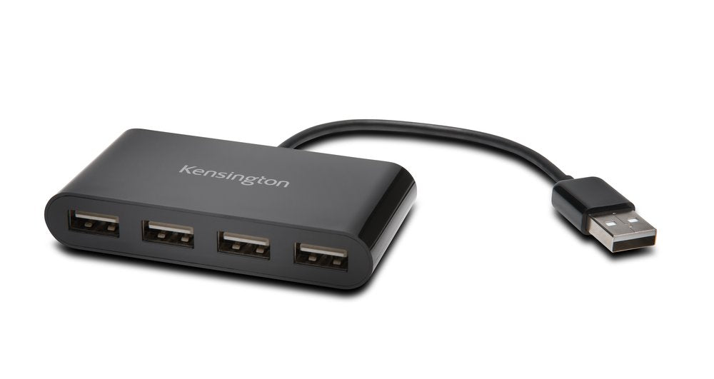 Hub Adaptador USB 2.0 - 4 Puertos Negro Kensington